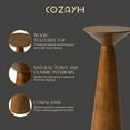 thumbnail image 4 of COZAYH Pedestal Tall Round Table for Living Rooms or Bedrooms, Walnut, Set of 2, 4 of 10