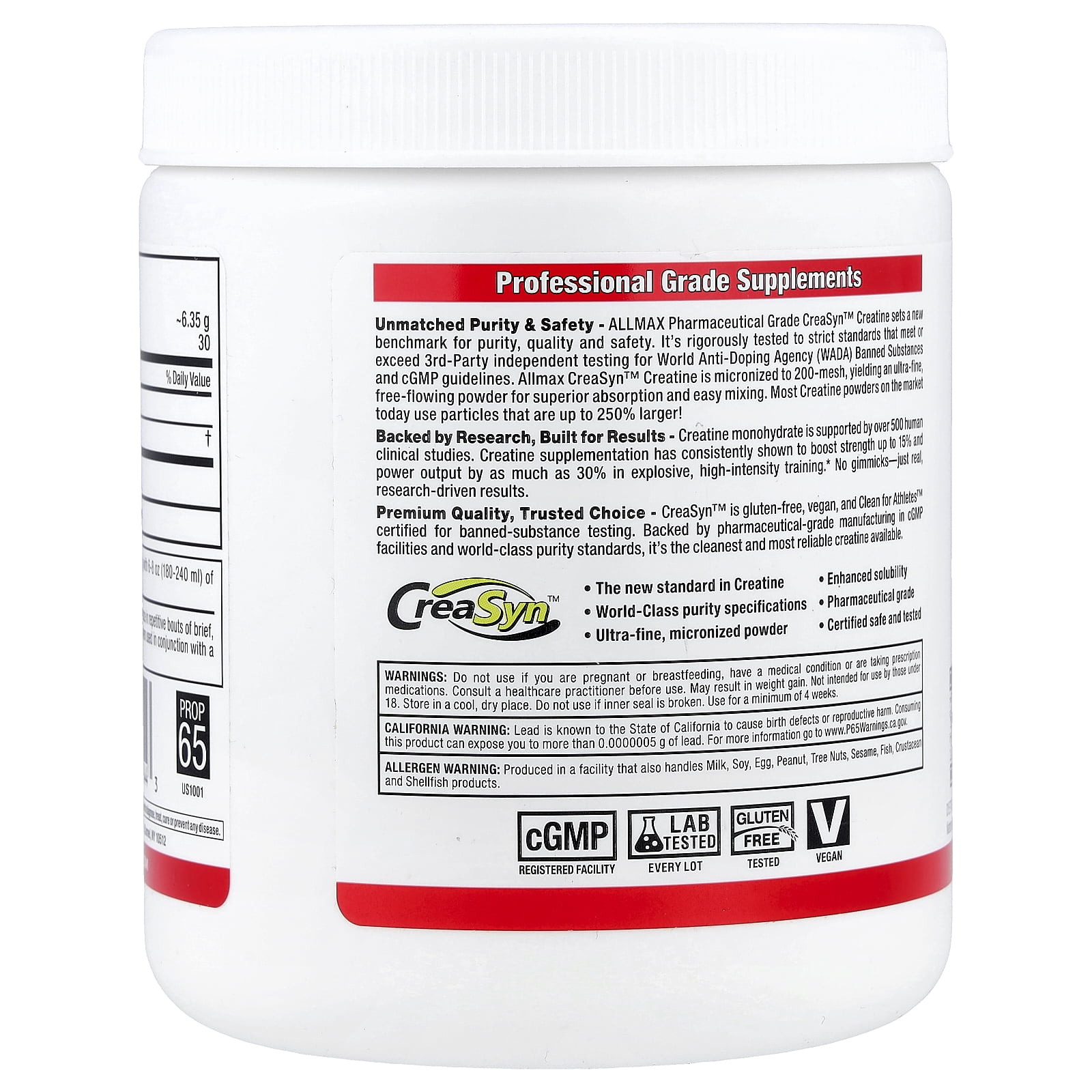 ALLMAX Creatine, Pharmaceutical Grade, Tropical Fruit Punch, 6.7 oz (190 g)