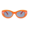 thumbnail image 2 of Girls Child Size Butterfly Deco Oval Mod Cat Eye Plastic Sunglasses Orange - Black, 2 of 4