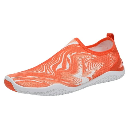 

Cathalem Outdoor Couple Women Waterproof Mountaineering Casual Sport Shoes Slip On Beach Running Breathable Soft Bottom Shoes Orange 37