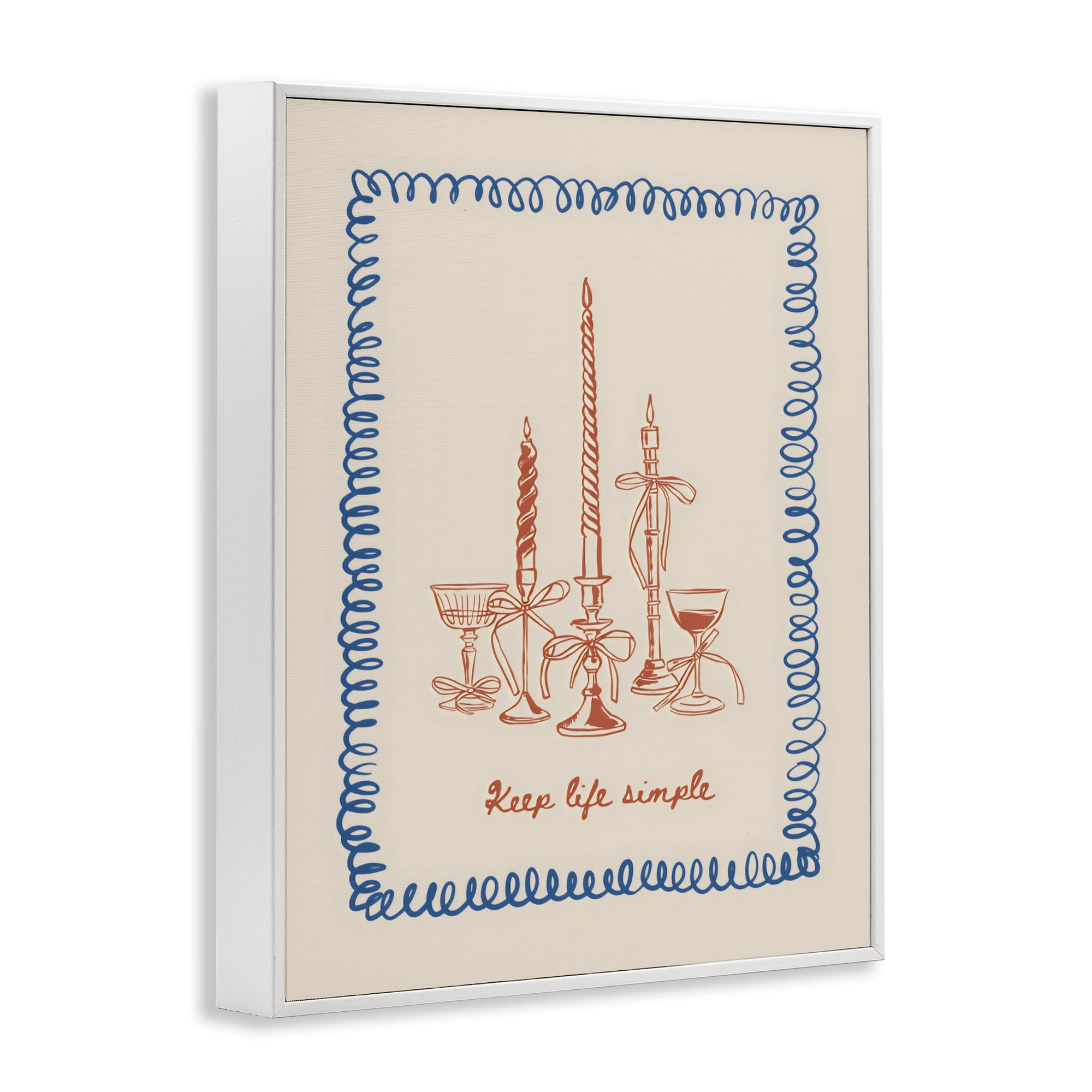 Stupell Industries Keep Life Simple Candles White Framed Giclee Art, design by The Prints Vibe