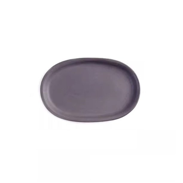 Platillo elíptico de arcilla morada for plantas, ideal for jardinería doméstica, bandejas de goteo de 5.9 pulgadas