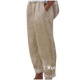 thumbnail image 2 of Elvqul Cotton Pants for Women Plus Size Khaki Love Print Pants for Women Plus Size Pockets Pull on, 2 of 4