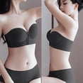 thumbnail image 3 of WAITLOVER Sujetador push-up invisible inalámbrico sin tirantes con botón frontal para mujer;, 3 of 6