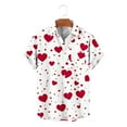 thumbnail image 5 of Stamzod Mens Button Down Short Sleeve Shirt Valentine's Day Lover Heart Print Summer Tops Casual Vacation Beach Shirts for Men Red XXL, 5 of 6