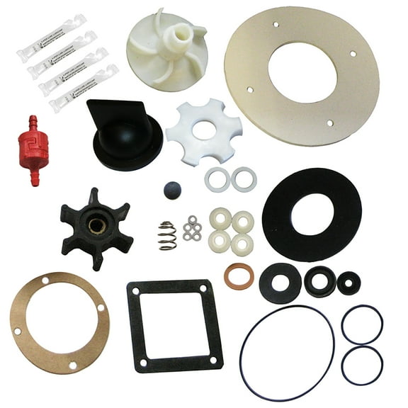6" White and Black Marine Crown Head Deep Draft Repair Kit