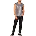 thumbnail image 2 of INSPIRE CHIC Metallic Tank Top for Men's Sleeveless Party Club Shining Vest M Silver, 2 of 6