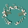 thumbnail image 3 of Namzi Bridal Flower Wedding Hair Pins Crystal Pearl Hair Combs Clips Headpiece Gold Wedding Hair Accessories Jewelry with Rhinestone for Brides Bridesmaids Women Girls (Rose gold), 3 of 4
