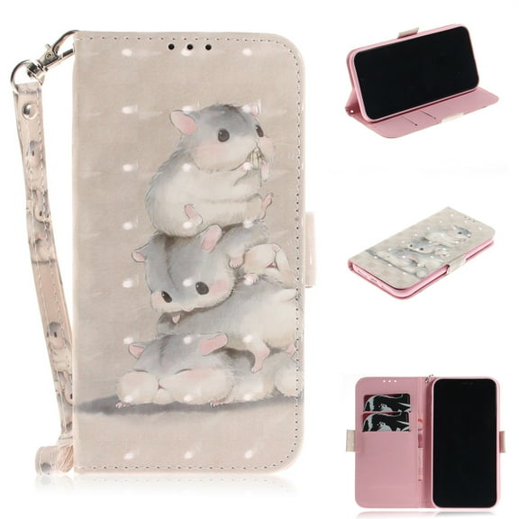 iPhone XR Case, iPhone XR 2018 Case, Allytech 3D PU Leather Protective Cover & Pocket Lanyard Wallet with Cards Holder, Support Kickstand Slim Case for Apple iPhone XR （6.1"）, Three squirrels