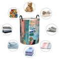 thumbnail image 4 of Sikiie Coastal Cat By The Window Print Round Dirty Clothes Basket, Waterproof Standing Foldable Storage Basket, for Laundry Room, Bedroom, Bathroom Storage-Medium, 4 of 6
