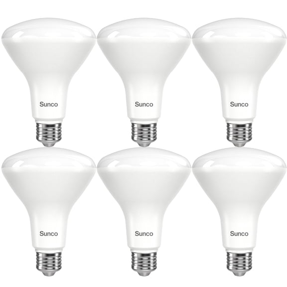 Sunco 6 Pack BR30 LED Bulb, High Output Flood Light, E26, 11W=65W, 5000K