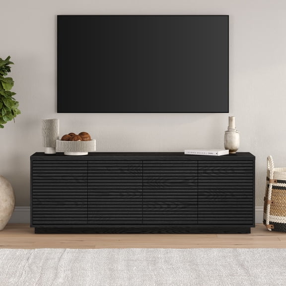 Tullis Rectangular TV Stand for TV's up to 78" in Black Grain