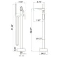 thumbnail image 5 of Freestanding Waterfall Bathtub Filler, Floor Mount Clawfoot Tub Faucets with Handheld Shower, 5 of 5