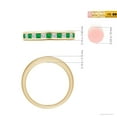 thumbnail image 4 of ANGARA Natural Channel Square Emerald and Diamond Half Eternity Ring in 14K Yellow Gold for Women (Size-2mm) | May Birthstone, Birthday, Anniversary, Jewelry Gift for Women | Natural Emerald Ring, 4 of 8