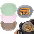 thumbnail image 1 of 4pcs Silicone Air Fryer Liners Reusable Dishwasher Safe Bowl With Side Handles Household Kitchen Accessories - JV, 1 of 4