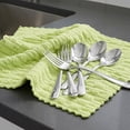 thumbnail image 6 of REGALWOVEN Microfiber Cleaning Cloth, Streak Free Magic Glass Window Cloths, Lint Free Dish Towels, Pack 3 Light Green 12" x 12", 6 of 7