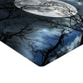 thumbnail image 2 of Ambesonne Winter Fitted Sheet, Moon at Night in Forest, Twin XL Size, Black and Blue, 2 of 3
