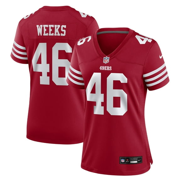 Women's Nike Jon Weeks Scarlet San Francisco 49ers Team Game Jersey