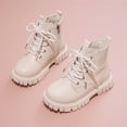 thumbnail image 2 of JTieacloth Girls Ankle Booties Girls Short Boots Elastic Side Zipper Pull On Winter Casual Shoes Leather Upper Non Design Footwear For Daily Wear,White, 2 of 6
