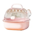 thumbnail image 2 of Portable Small Pet Travel Cage,Hamster Travel Carrier Carry Case with Water Bottle,Transparent Acrylic Lightweight Portable Cage for Hamster,Bird Outdoor Outing,7.87x7.09x6.3 Inch,Pink, 2 of 7