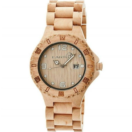 - Earth Wood ETHEW1701 Ray Unisex Bracelet Watch with Date, Khaki & Tan