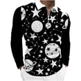 thumbnail image 4 of Blusa de manga larga con estampado digital de planetas coloridos y media cremallera para hombre Pompotops  oipoqjl28849, 4 of 4