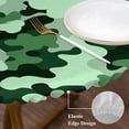 thumbnail image 3 of Green Ombre Round Tablecloth, Fitted Table Cover with Elastic for 36"-44" Round Tables, Modern Simple Gradient Abstract Texture Table Cloth Outdoor Indoor Dinning Party Waterproof Tablecloths, 3 of 7