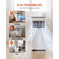 thumbnail image 2 of Portable Air Conditioner 10000 BTU ASHRAE 6000 BTU SACC 3 in 1 Standing Cooling AC Unit with LED Touch Panel Remote Control 24H Timer Dehumidifier Fan for Room Indoor White, 2 of 7