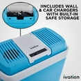 thumbnail image 3 of Ivation 24L Portable Thermoelectric Cooler and Warmer, Aqua Blue, 3 of 8