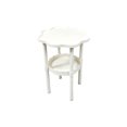 thumbnail image 2 of 2-Tier Small End Table Petal Edge Nightstand Portable Flower Shaped Side Table For Living Room White, 2 of 8