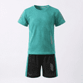 thumbnail image 6 of Zwiiyzr Boys' Sport Shorts Set 2 Piece T-Shirt and Gym Shorts Breathable Activewear Clothing Set for Boys 2-14 Years Green, 6 of 8