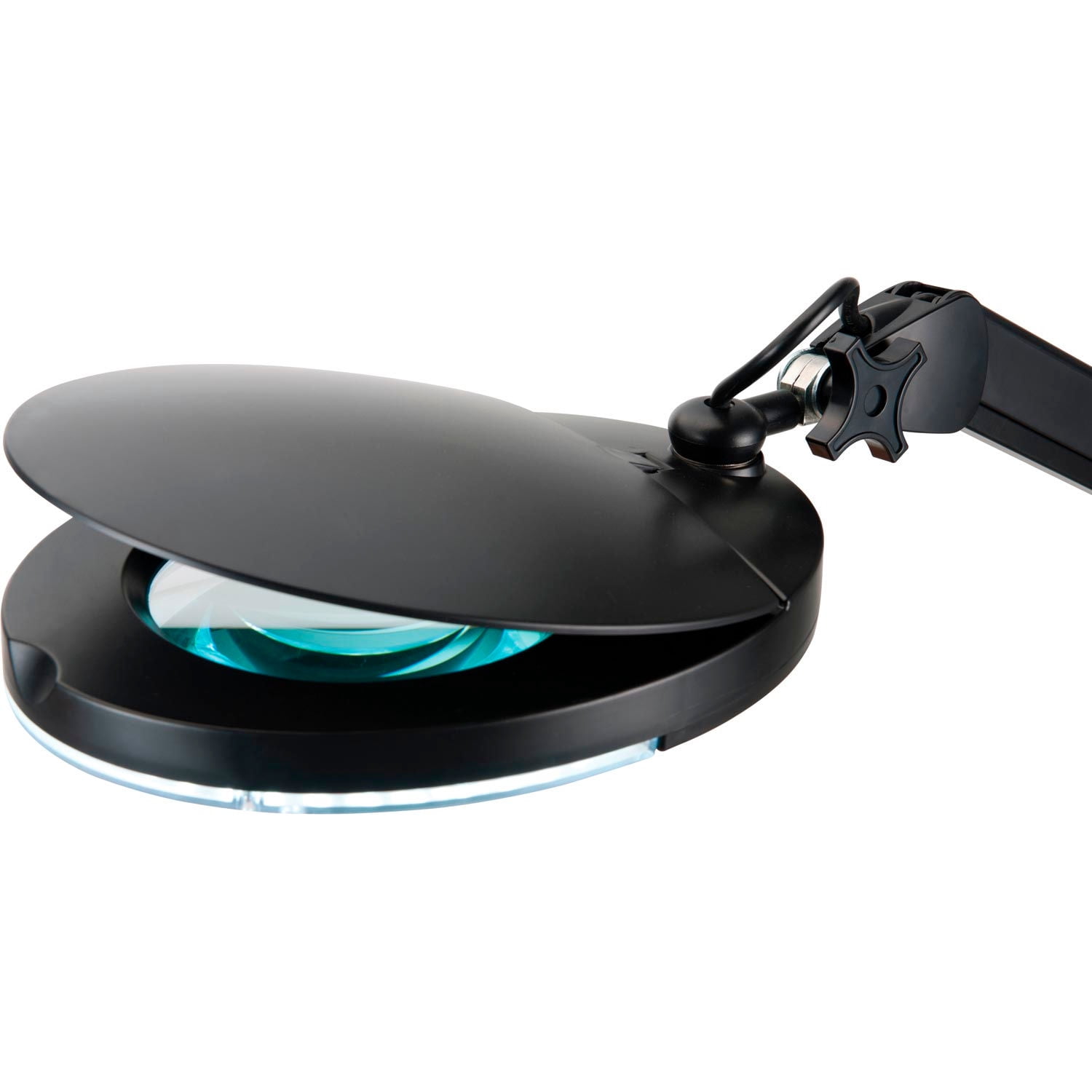 Global Industrial 5 Diopter LED Magnifying Lamp With Covered Metal Arm Black