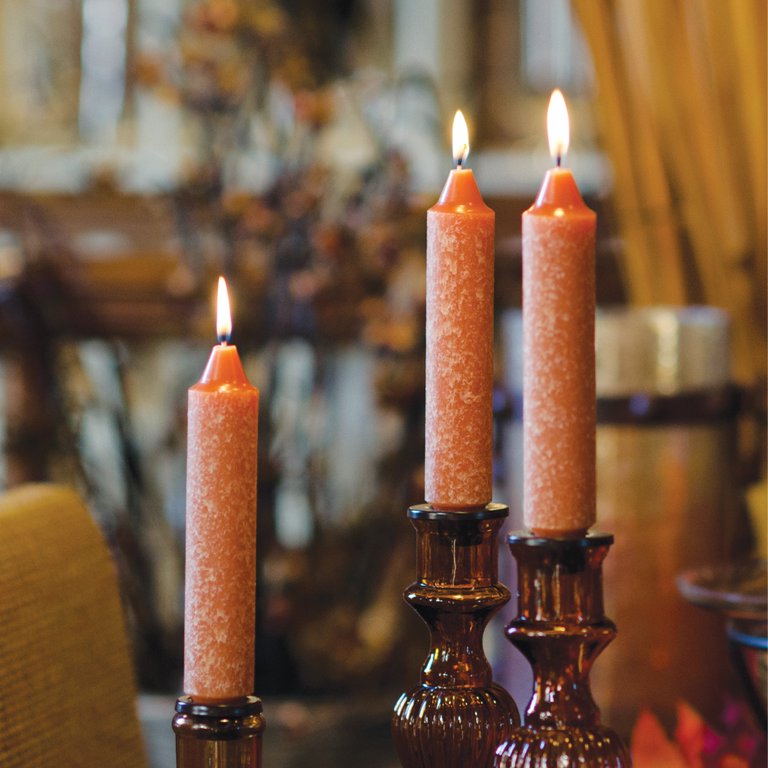 Root Candles Unscented 7" Dinner Candles - Timberline Beeswax Blend, Dusty Rose (Pack Of 4)