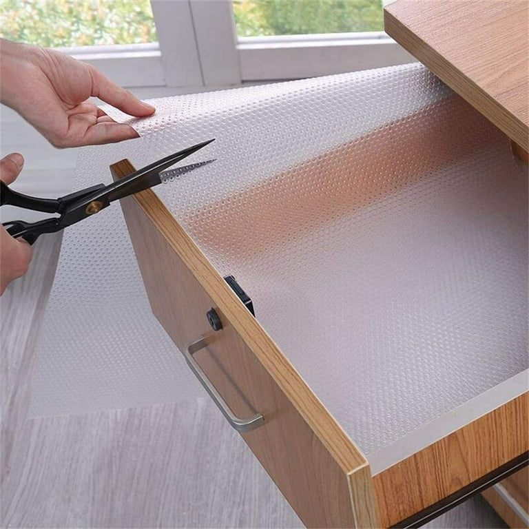 Bloss Shelf Liners for Kitchen Cabinets -12 x 59 Inch, Non Adhesive Cabinet  and Drawer Liner, Roll, Double Sides Liners for Drawers, Shelves, Kitchen  (Clear Dots-30x150cm) 