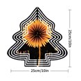 thumbnail image 7 of Stylish Metal Hanging Christmas Tree Wind Spinner - Abstract Design with Concentric Circles & Vibrant Flower Perfect for Garden Decor, 7 of 7