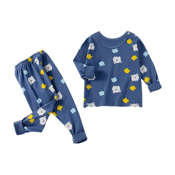 KDSJSXW Size 6 Girls Clothes Toddler Girl Boy Long Fruit Print Top Trousers Casual Loose Home Wear Set for 0 To 6 Years Girls Summer Tops Girls Outfits Size 6 Girls Clothes Size 7(Dark Blue,80)
