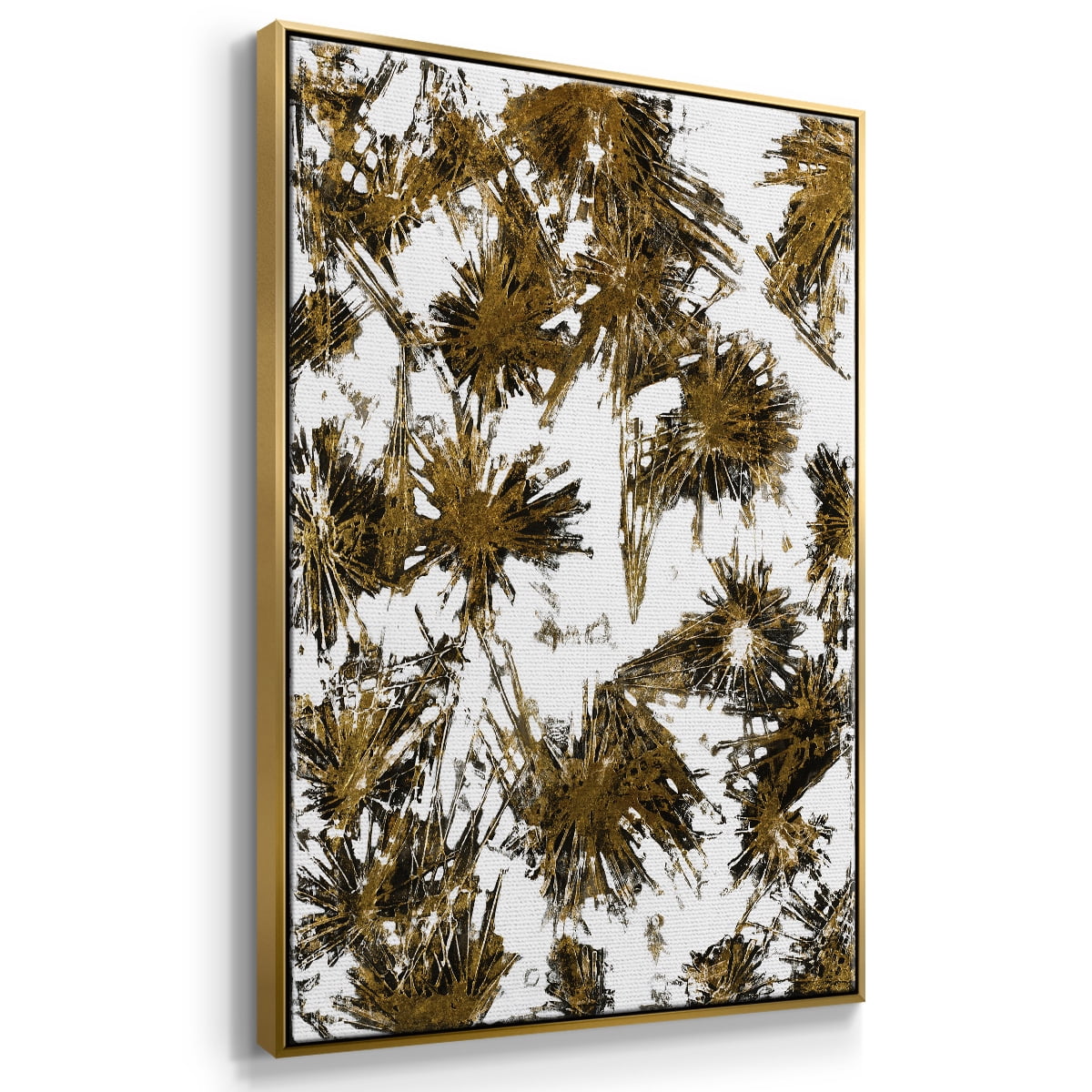 Fireworks Framed Premium Gallery Wrapped Canvas - Ready to Hang - 25 x 37 - Gold Floating Frame