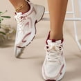 thumbnail image 2 of Womens Walking Shoes Breathable Mesh Tennis Shoes Lightweight Non Slip Lace up Mesh Sneakers for Casual Walking Red Size 10, 2 of 5