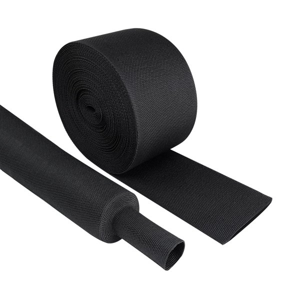Funda trenzada termorretráctil SUNNAREPOON, proporción 2:1, negra