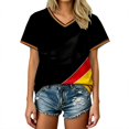 thumbnail image 3 of 2026 Soccer Cup Jersey Unisex, V-Neck Short Sleeve Germany Flag Shield Graphic Top - Breathable Fan Shirt for Men and Women Match Day & Casual Wear Black L, 3 of 5