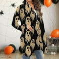 thumbnail image 6 of Wensltd Women Halloween Long Sleeve Open Front Cardigan Pattern Pumpkin Lightweight Coat, 6 of 7
