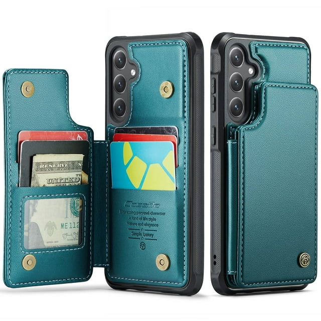 Funda para Samsung Galaxy S25 Plus con tarjetero, tipo billetera para hombre y mujer con bloqueo RFID, de cuero resistente, con soporte, cierre magnético y a prueba de golpes