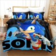 thumbnail image 3 of Funda de edredón de Sonic The Hedgehog con estampado de dibujos animados de anime, 100 % poliéster, tamaño doble, varios tamaños, regalo para niños, 3 of 5