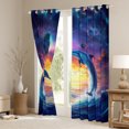 thumbnail image 3 of Homewish Sea Animal Whale Black Out Curtains,Ocean Theme Curtains Pack of 2 (42x63 Each),Galaxy Starry Night Bedroom CurtainsFor Girls Teens,Breathable Home Decor, 3 of 6
