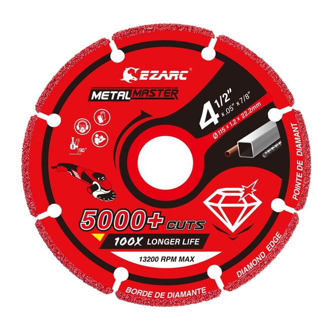 Disco de corte de diamante EZARC para metal de 4,5 x 22 mm con más de 5000 cortes