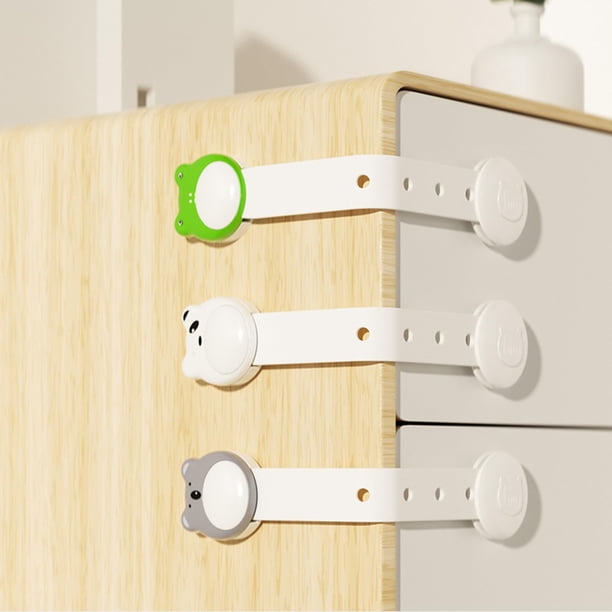 Paquete de 3 cerraduras de seguridad para niños, antipellizcos, a prueba de niños, para bebés, sólidas, 180 grados, puerta suave ajustable a prueba, armario para baño, cajón y armario