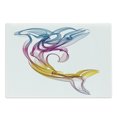 thumbnail image 1 of Sea Animals Cutting Board, Dolphin with Ornamentals Abstract Art Aquatic Animal Illustration Image, Decorative Tempered Glass Cutting and Serving Board, Large Size, Multicolor, by Ambesonne, 1 of 1