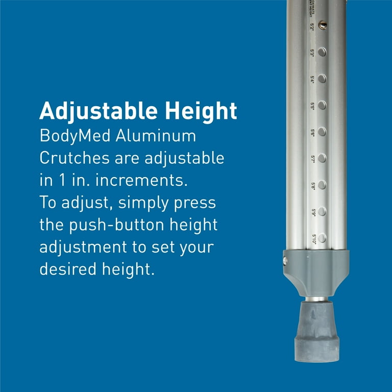 Underarm adjustable aluminum crutch, tall adult (5' 10 Underarm adjustable aluminum crutch, tall adult (5' 10