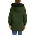 thumbnail image 5 of Breezora Women's Winter Mid Length Insulated Jacket Cozy Lined Large Collar Quilted Outerwear Coat M Size Green, 5 of 8
