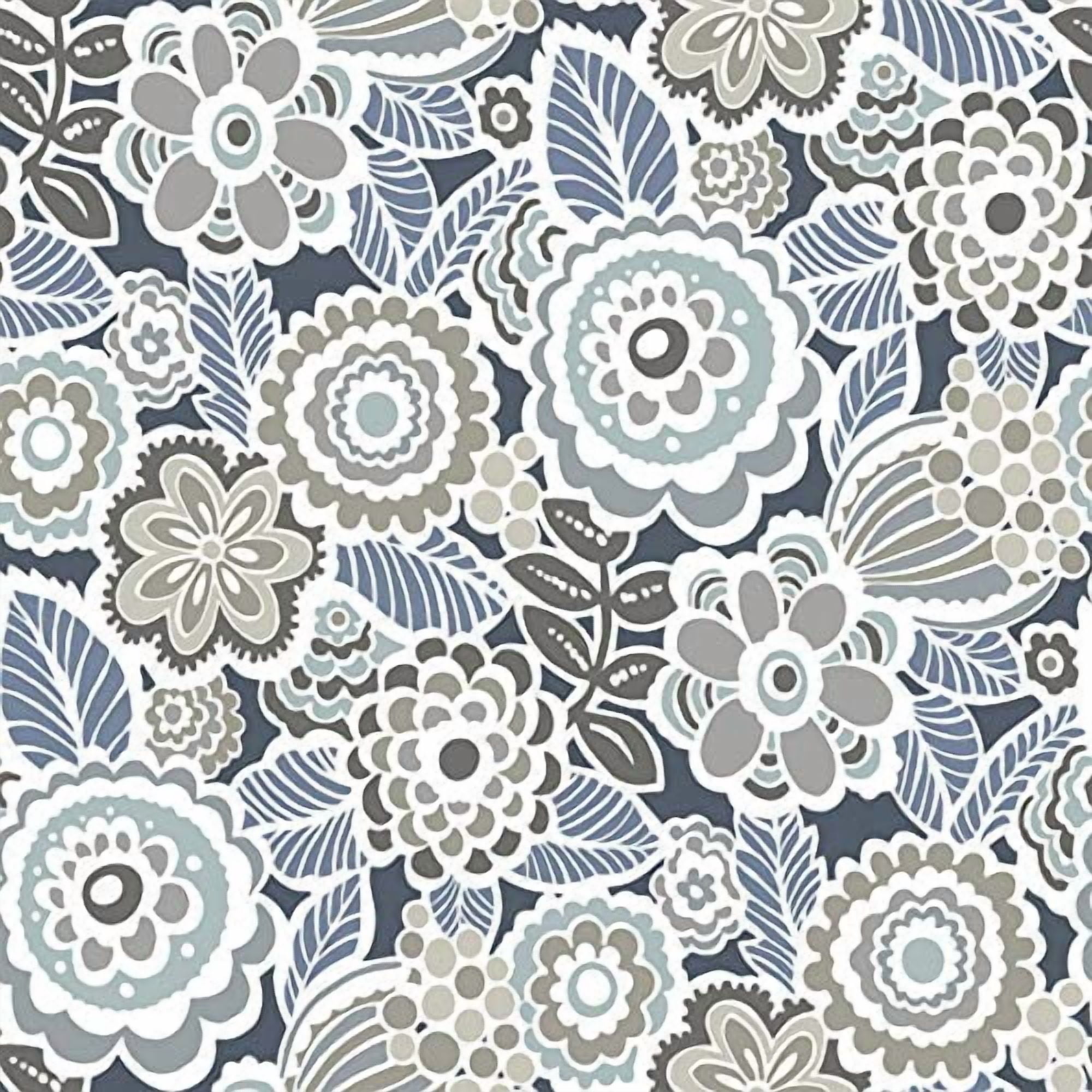 NuWallpaper Dream On Navy Vinyl Peel And Stick Wallpaper, 216-in by 20.5-in, 30.75 sq. ft.